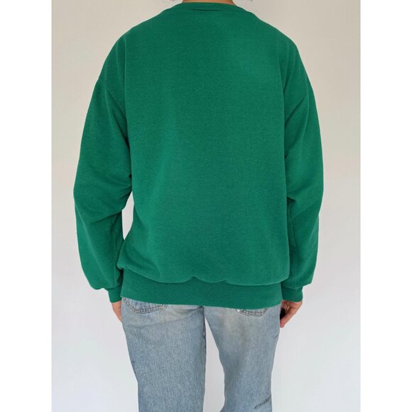 80s vintage green snowy festive outdoor christmas graphic pullover sweater - Picture 5 of 9